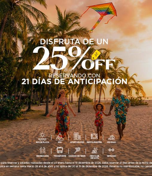 Compra anticipada 21 dias con 25% de descuento GHL Hôtels Compra anticipada 21 dias con 25% de descuento GHL Hôtels