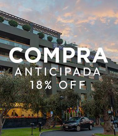 18% off ! compra anticipada 30 días Sonesta Hotel El Olivar Lima